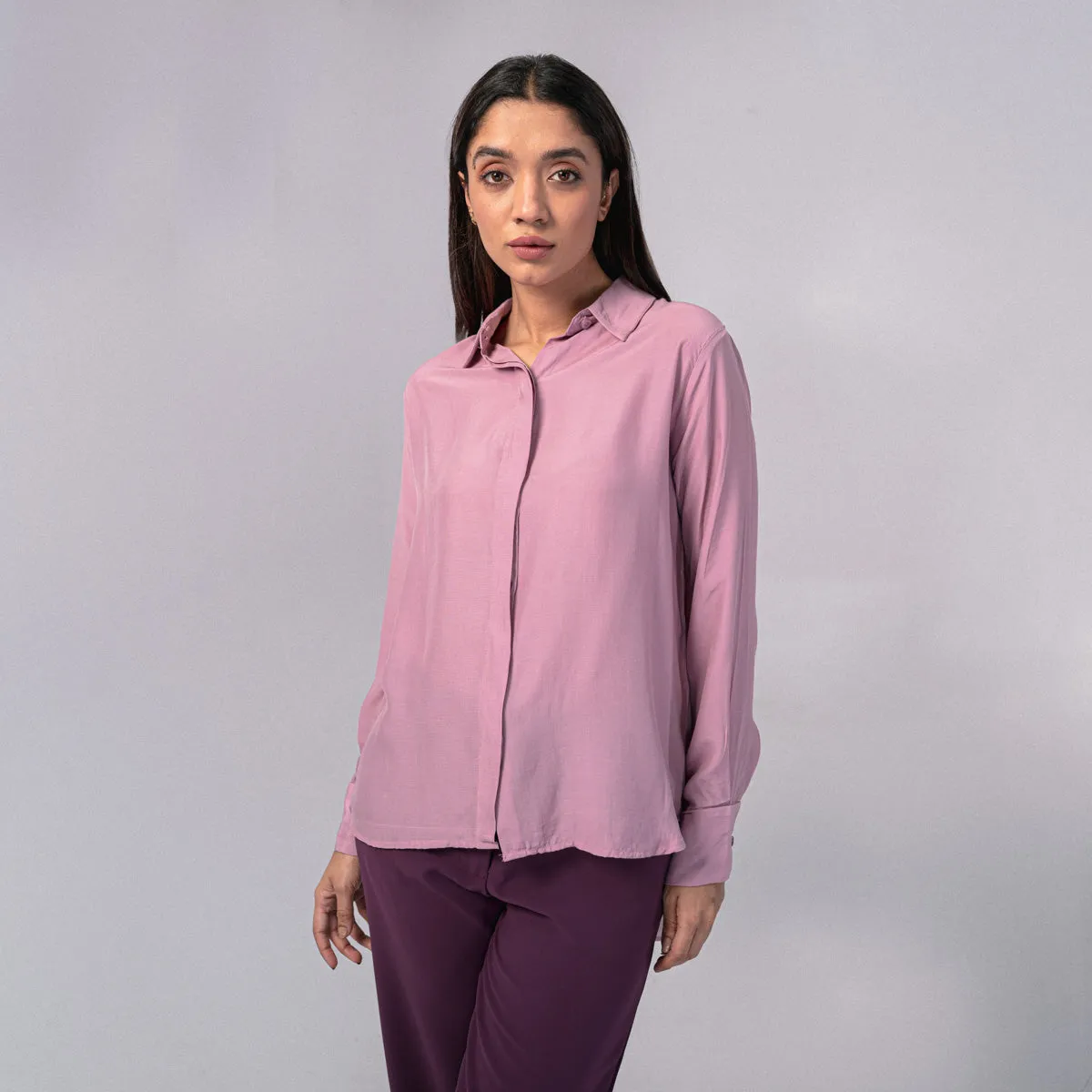 Georgette Plain Regular Shirt - HSSW3230010