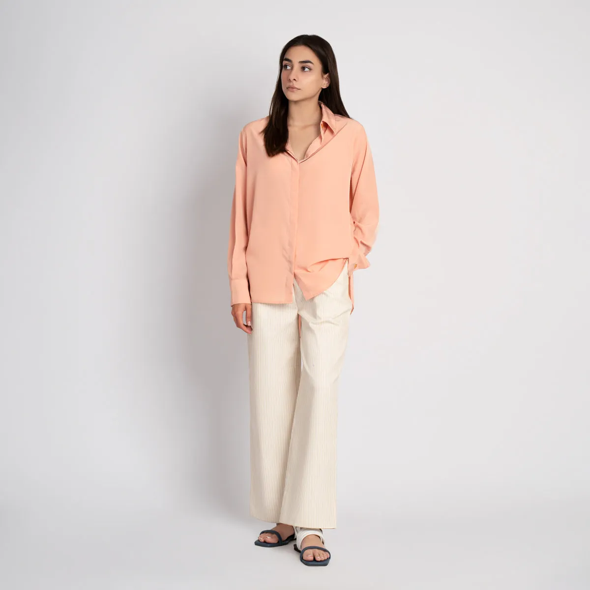 Georgette Plain Regular Shirt - HSSW3230010