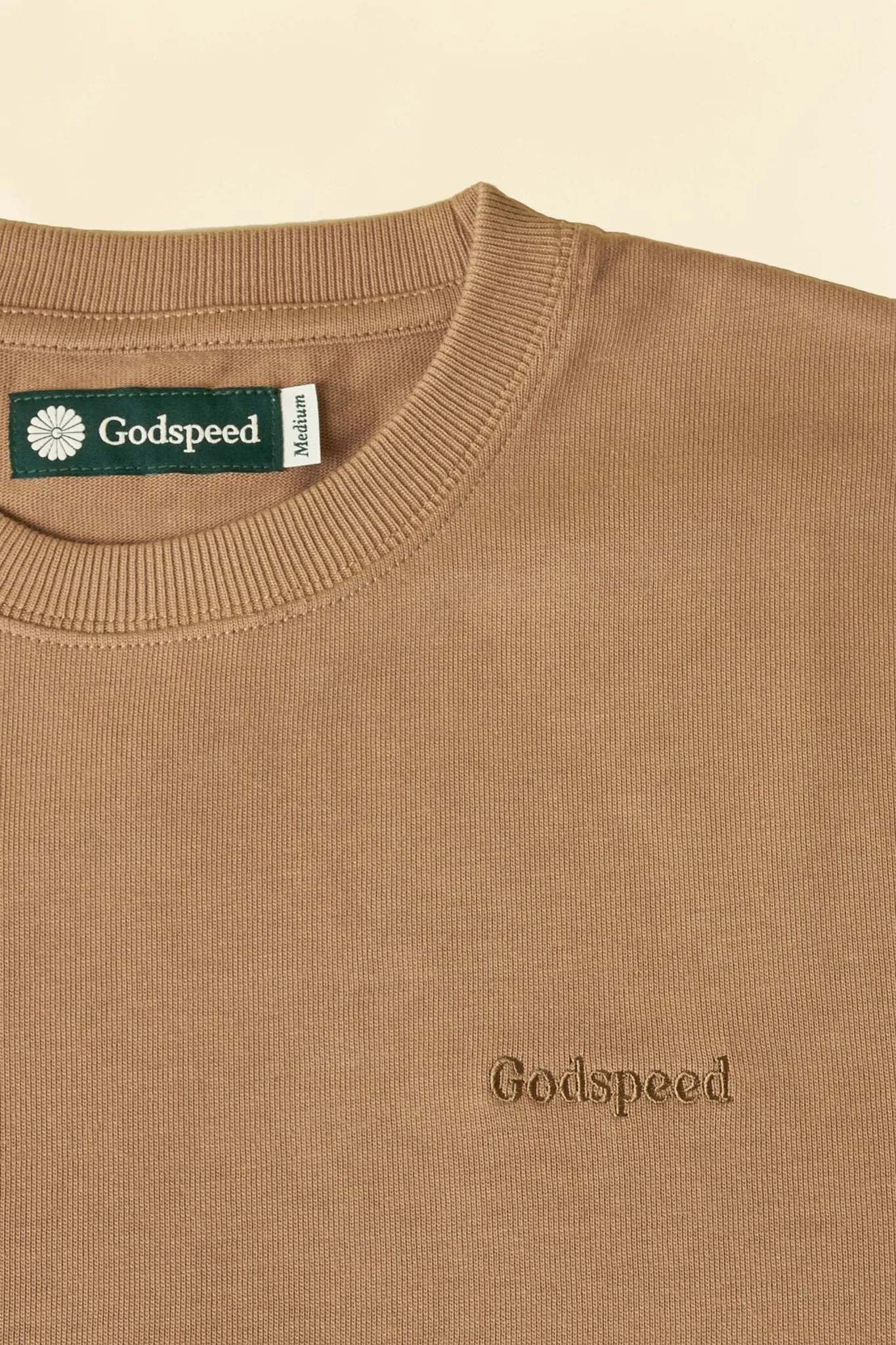 Godspeed Tonal Mini Logo Heavyweight Organic T-Shirt - Brown