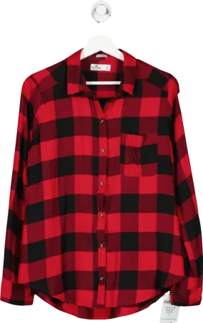 Hollister Red Button-through Flannel Shirt UK S