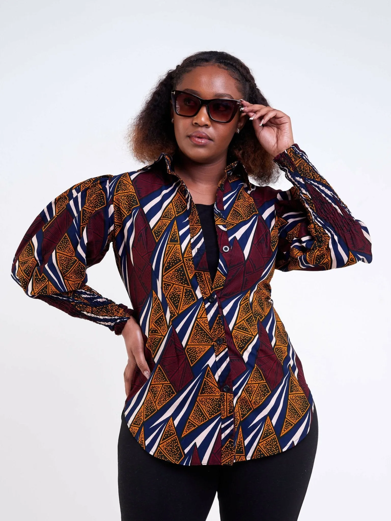 Izulu Ziwa Top - Brown Print