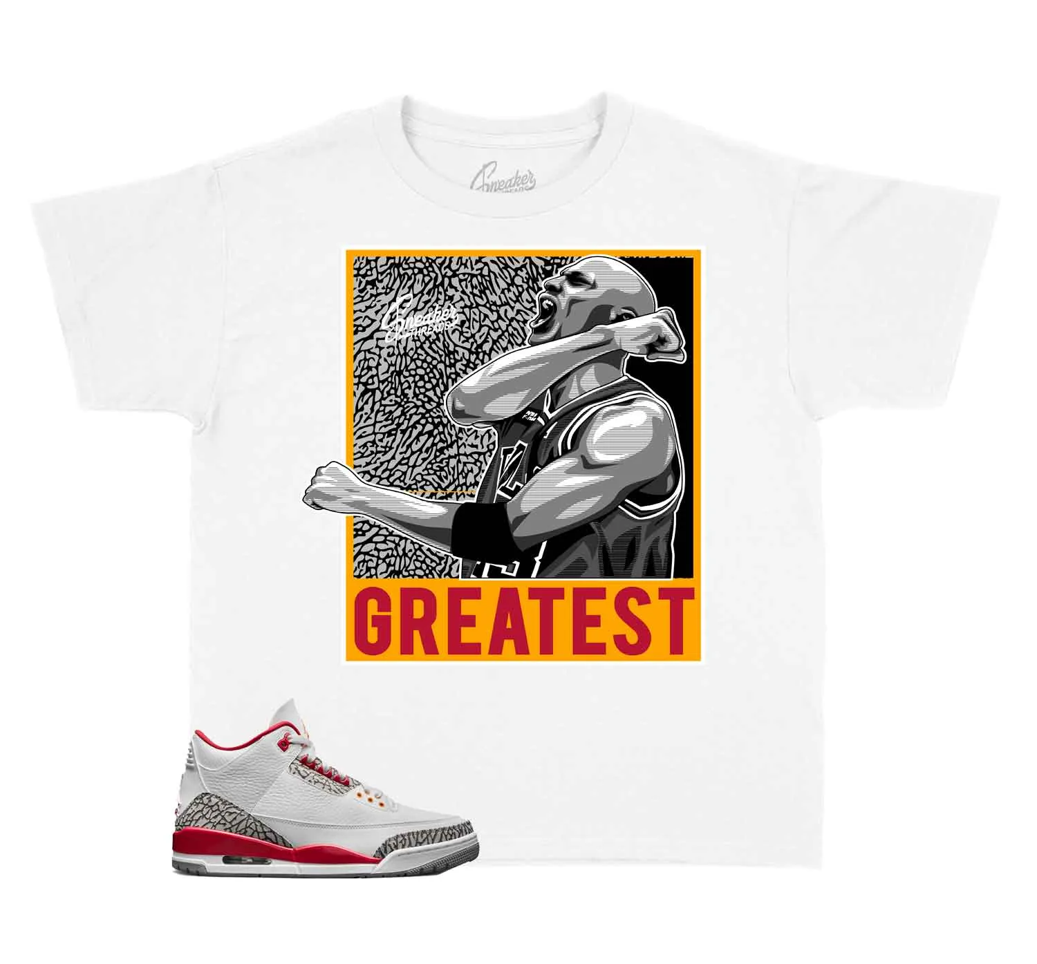 Kids - Retro 3 Cardinal Red Greatest Shirt