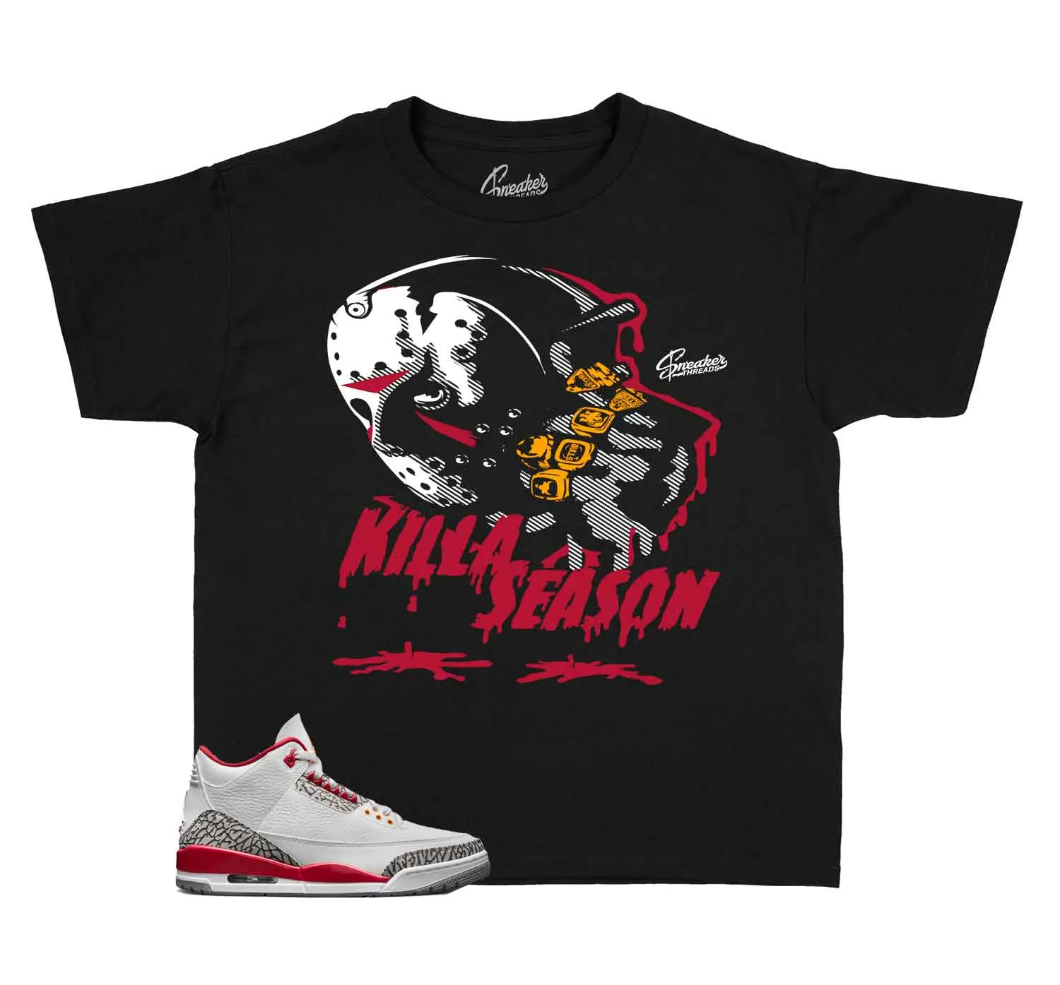 Kids - Retro 3 Cardinal Red Killa Season Shirt