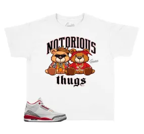 Kids - Retro 3 Cardinal Red Thug Bears Shirt