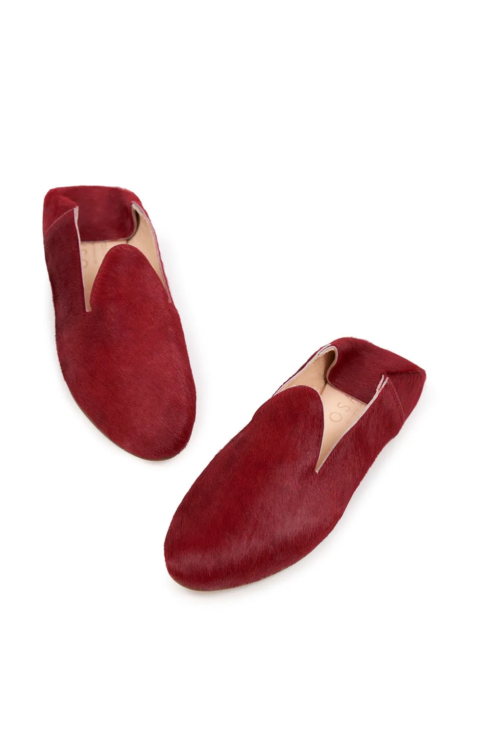 Leather Slide Loafer in Chili Red