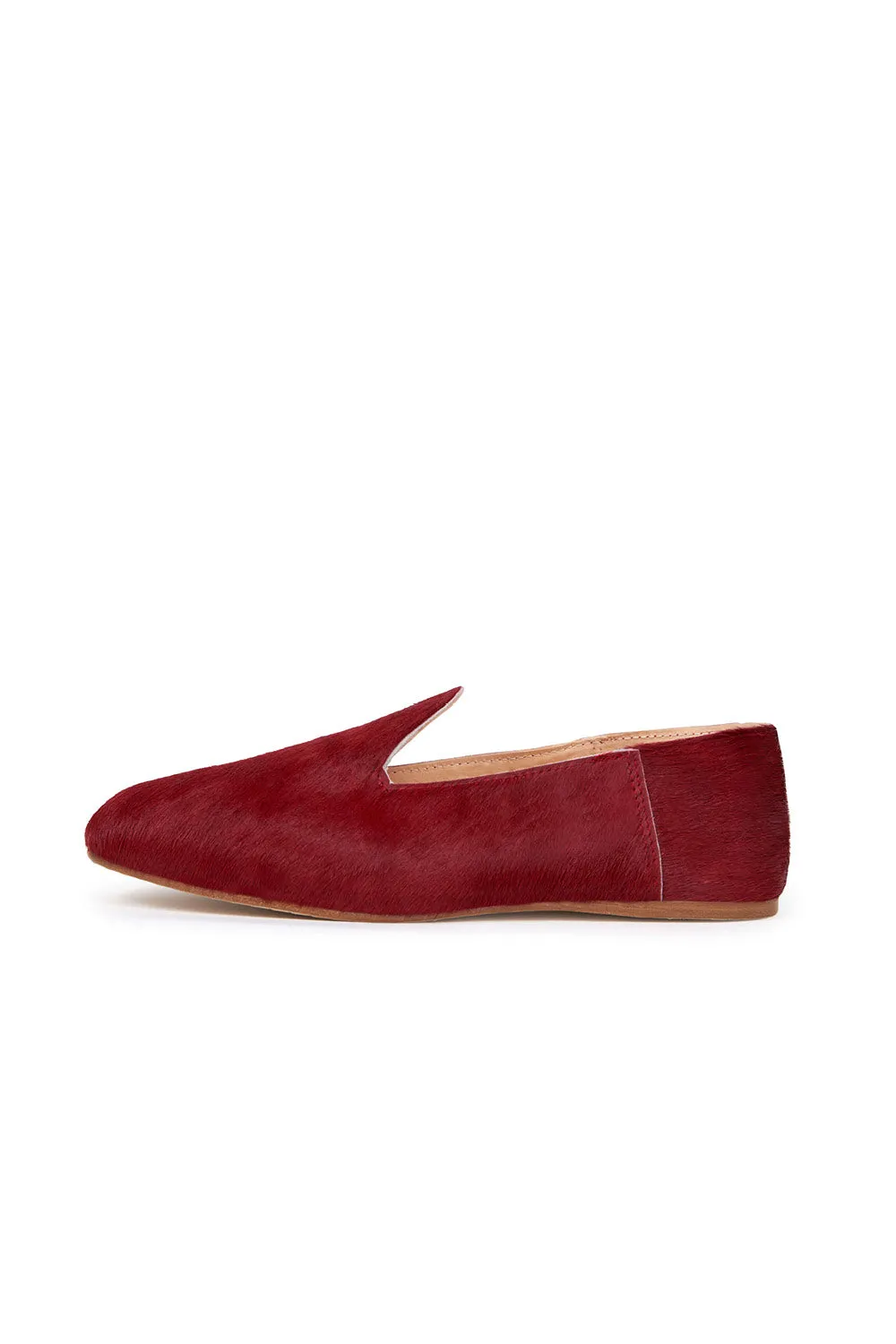 Leather Slide Loafer in Chili Red