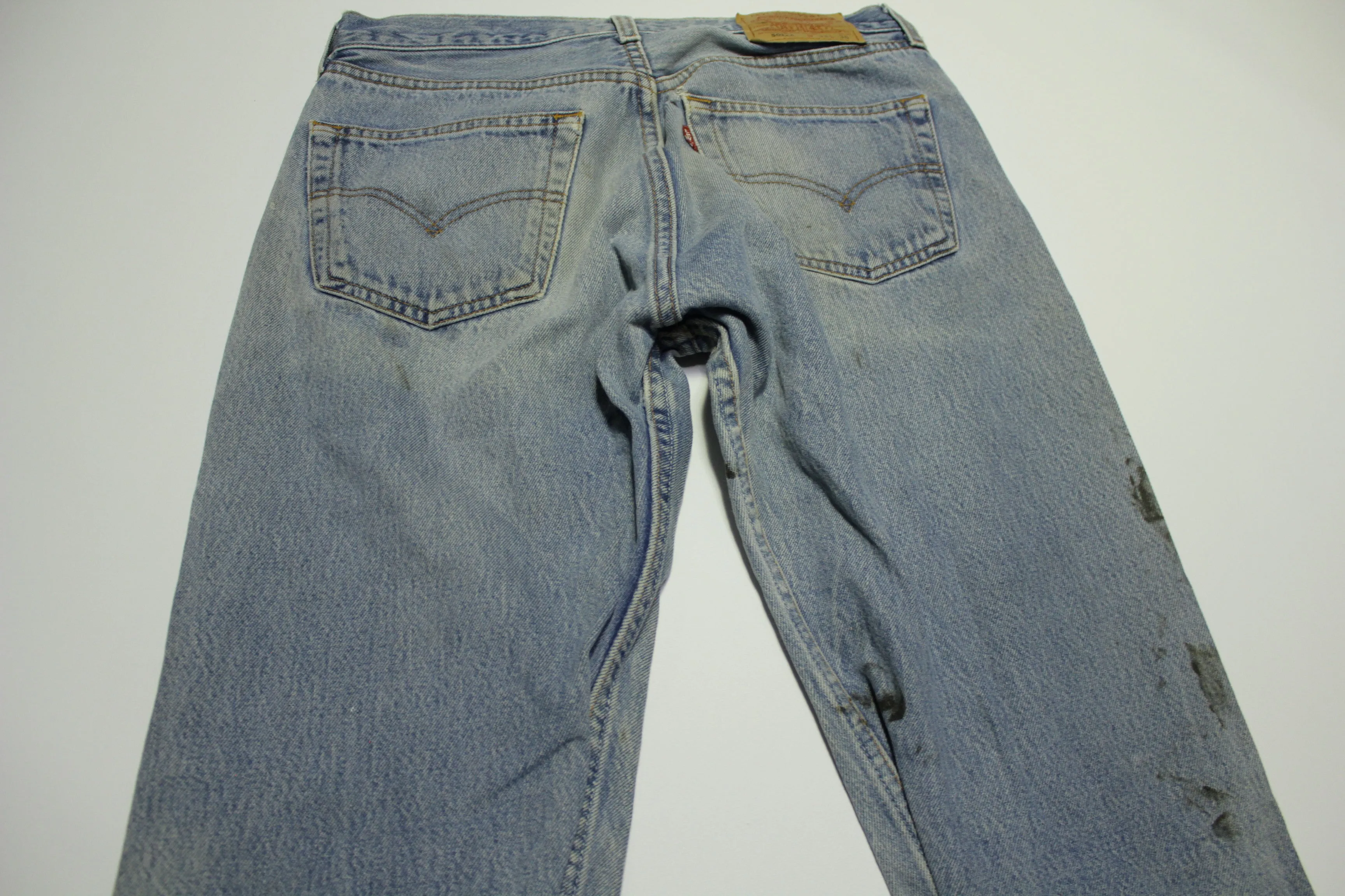 Levis 501xx Red Tab Vintage 90's Distressed Button Fly Denim Grunge Rocker Jeans