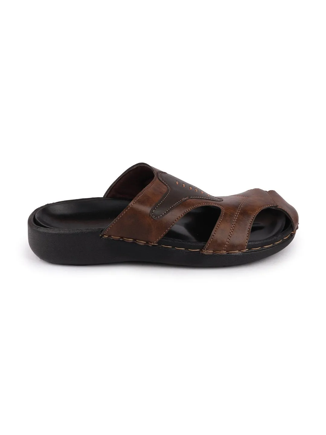 Men Brown Casual Slip-On Fishermen Sandals