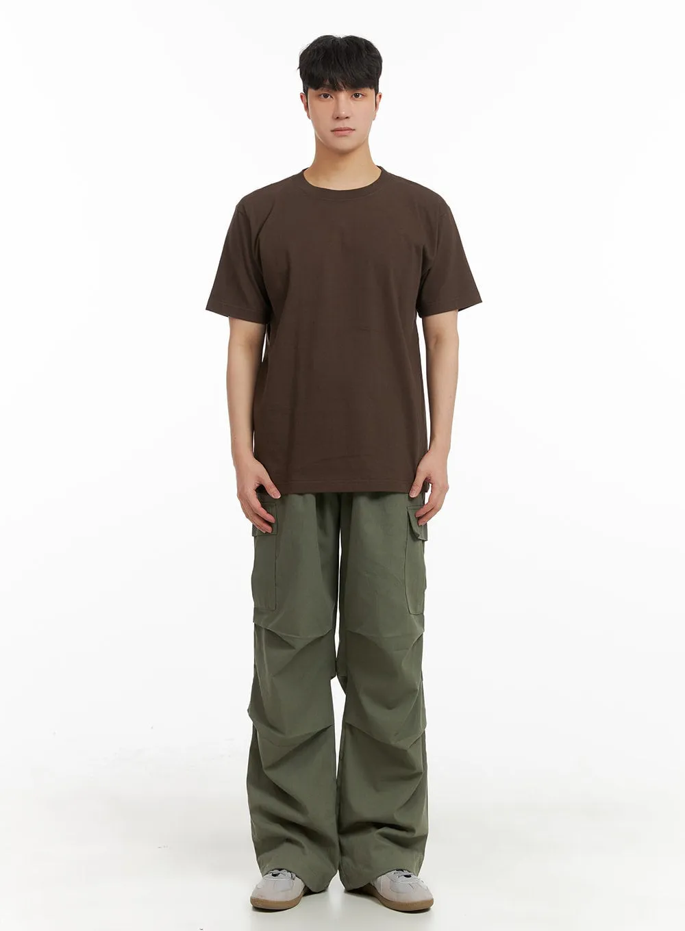 Men's Basic Short Sleeve T-Shirt IA402 / Brown