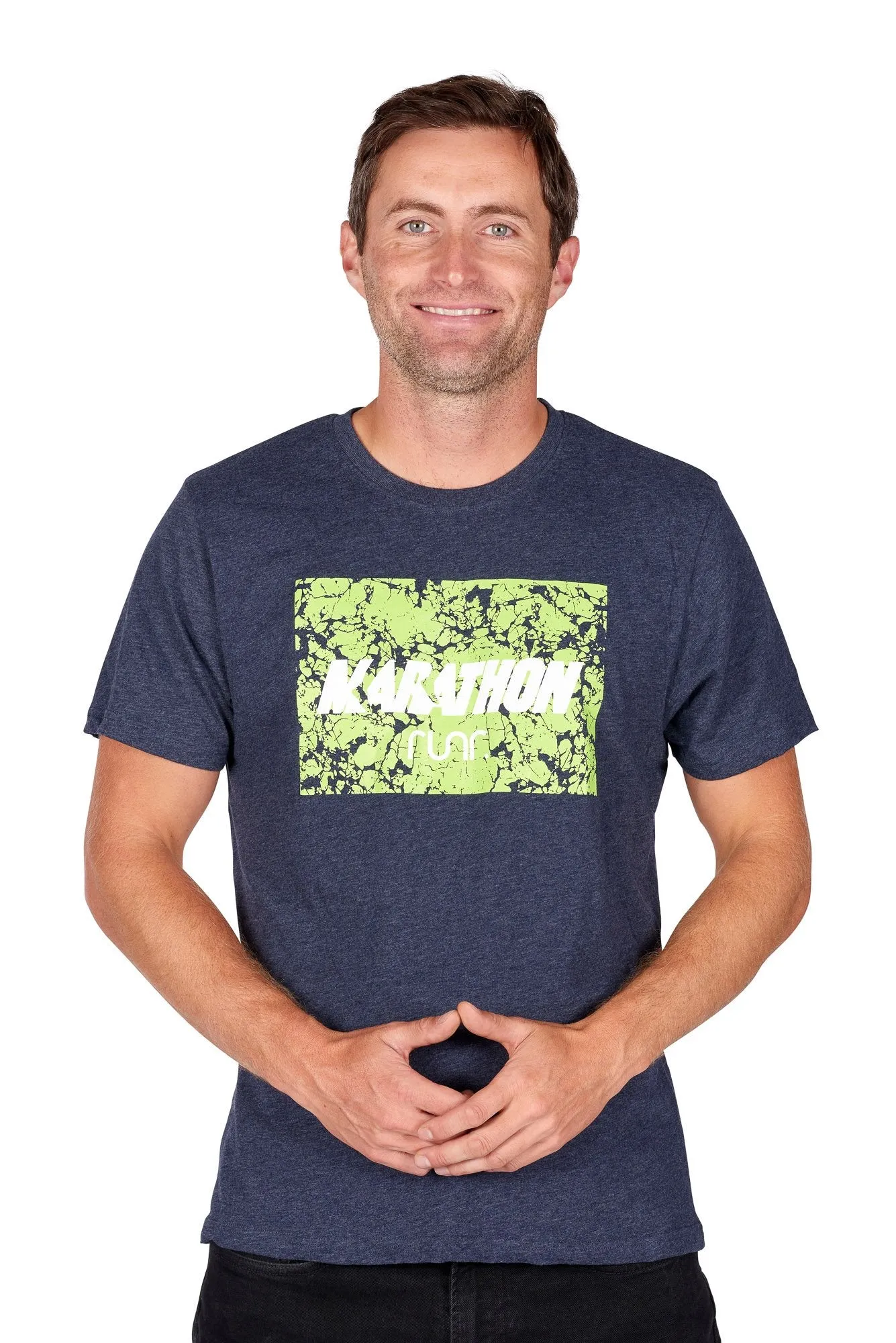 Men's Marathon Runr T-Shirts - Navy/Green