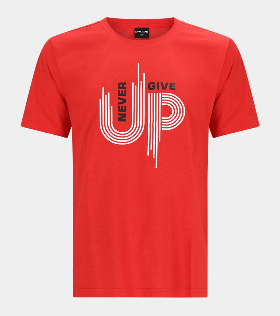 MEN'S NEVER GIVE UP T-SHIRT - RED