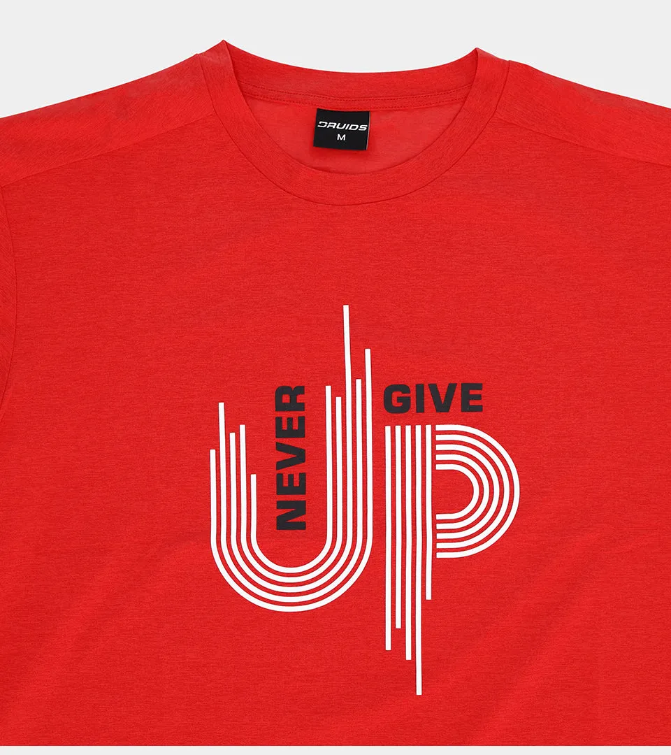 MEN'S NEVER GIVE UP T-SHIRT - RED