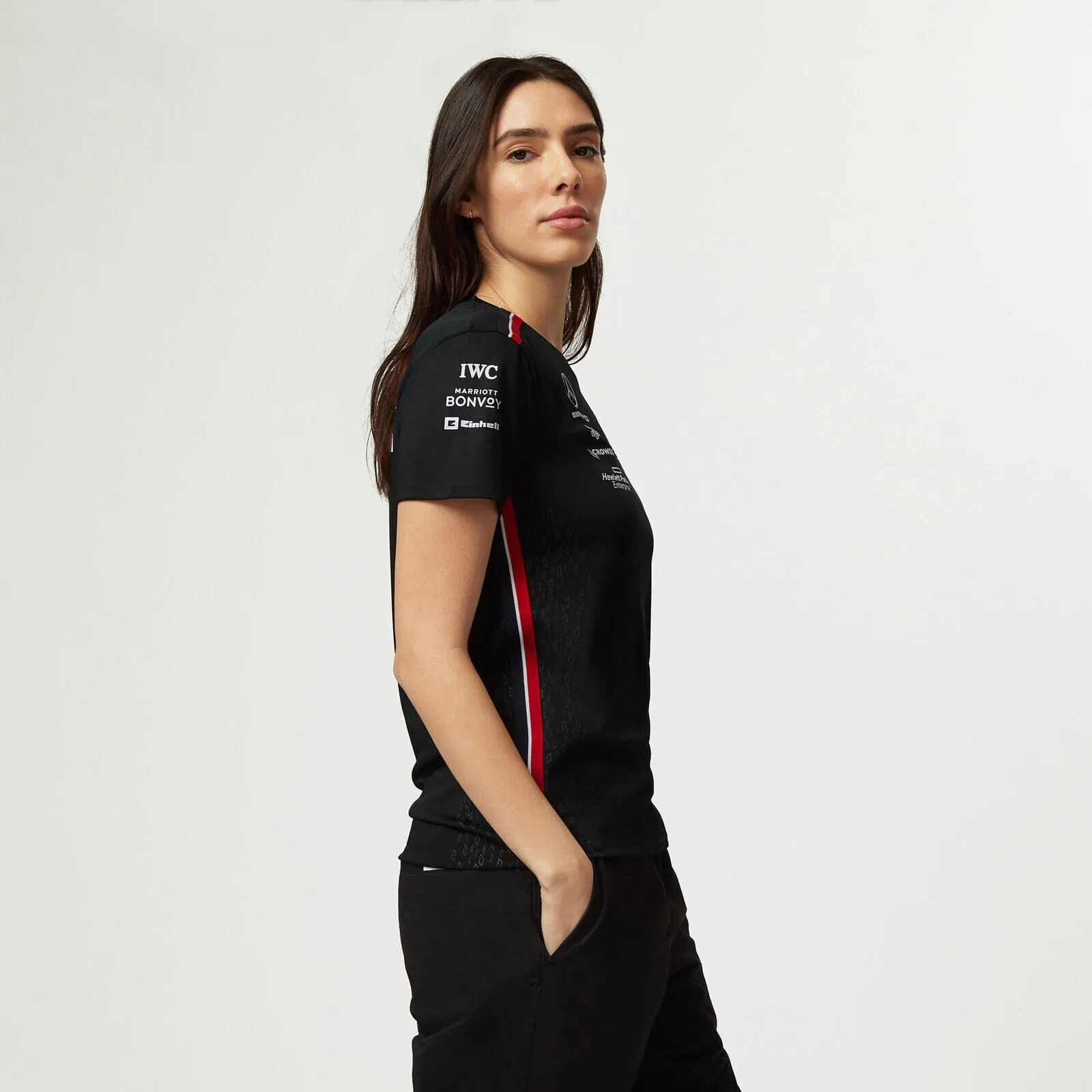 Mercedes AMG Petronas F1 2023 Women's Driver T-Shirt - Black/White