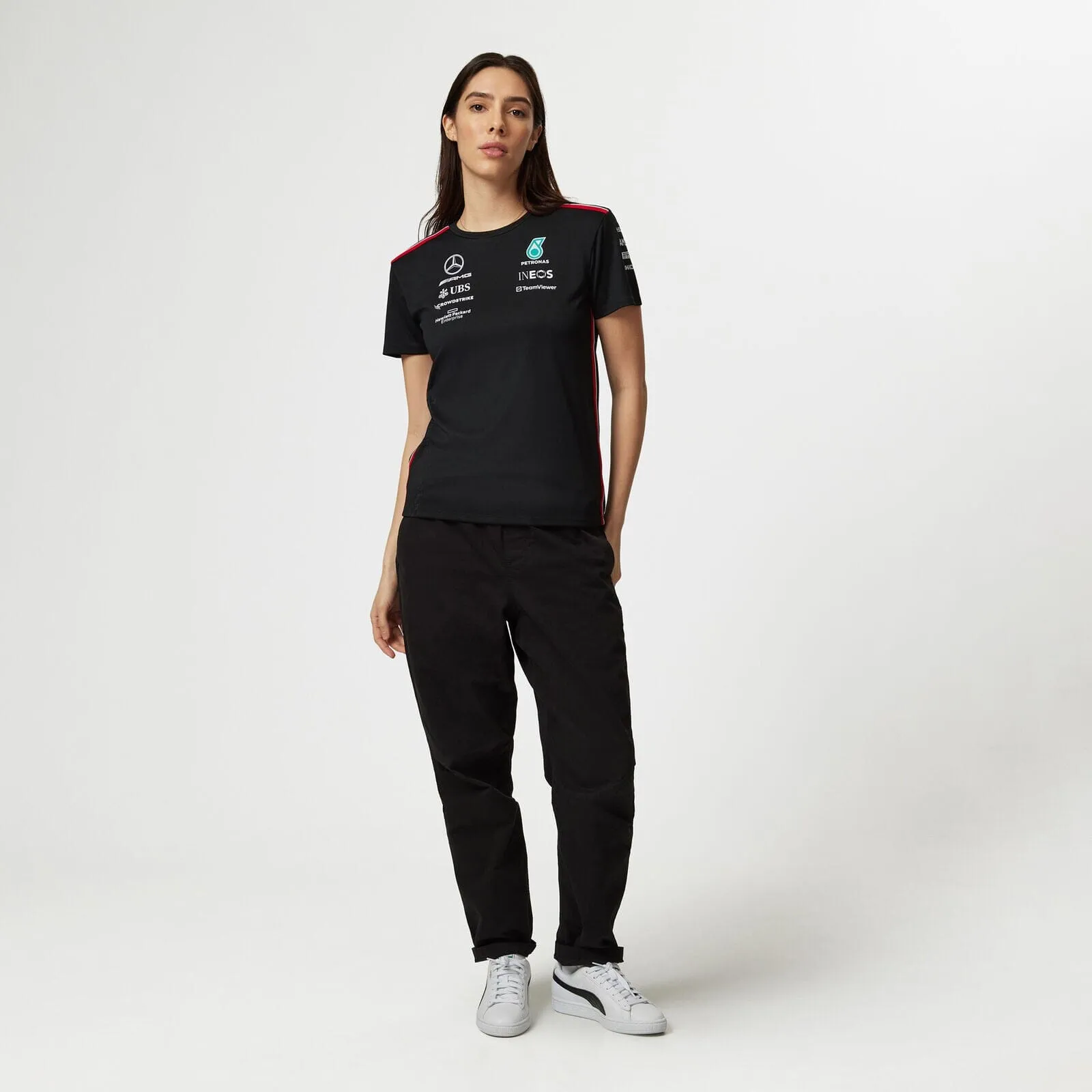 Mercedes AMG Petronas F1 2023 Women's Driver T-Shirt - Black/White