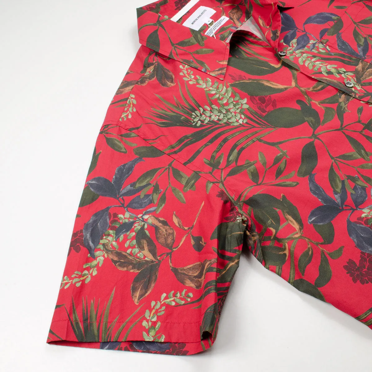 Norse Projects - Carsten Print Hawaiian Shirt - Askja Red