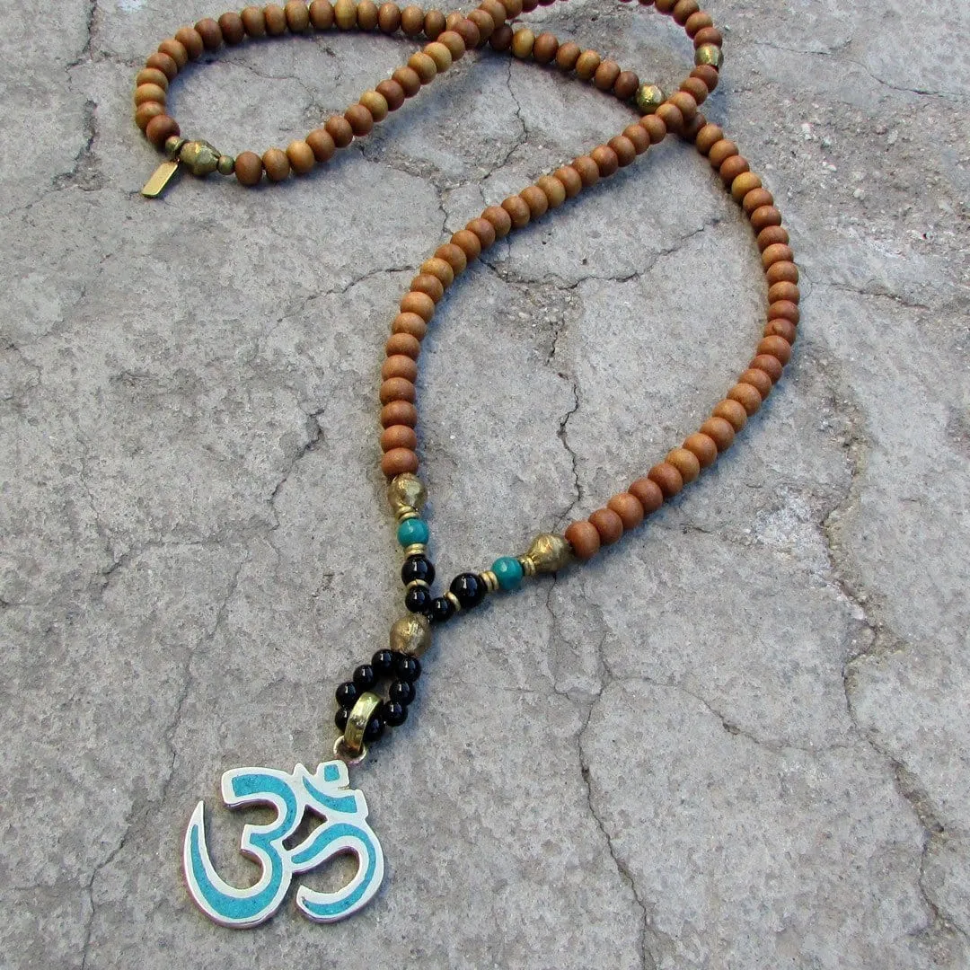 Om, Sandalwood 108 Bead Mala Necklace *Final Sale*