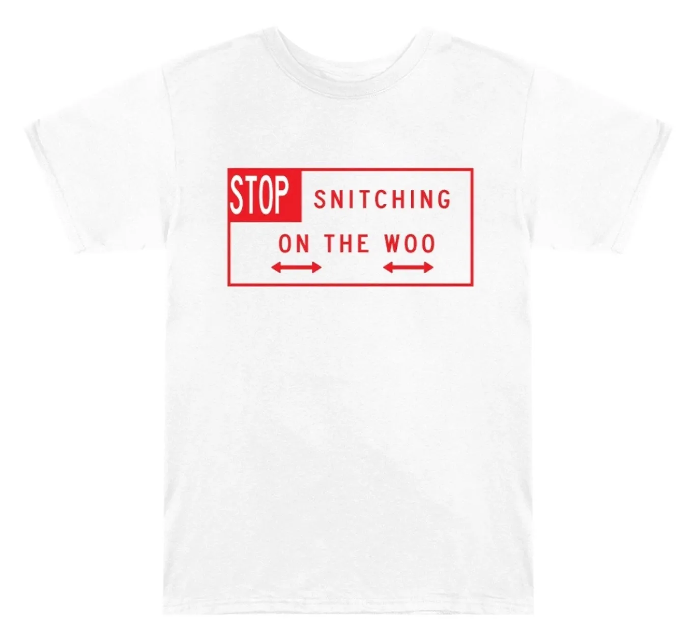 Pop Smoke x Vlone Stop Snitching T-shirt White/Red