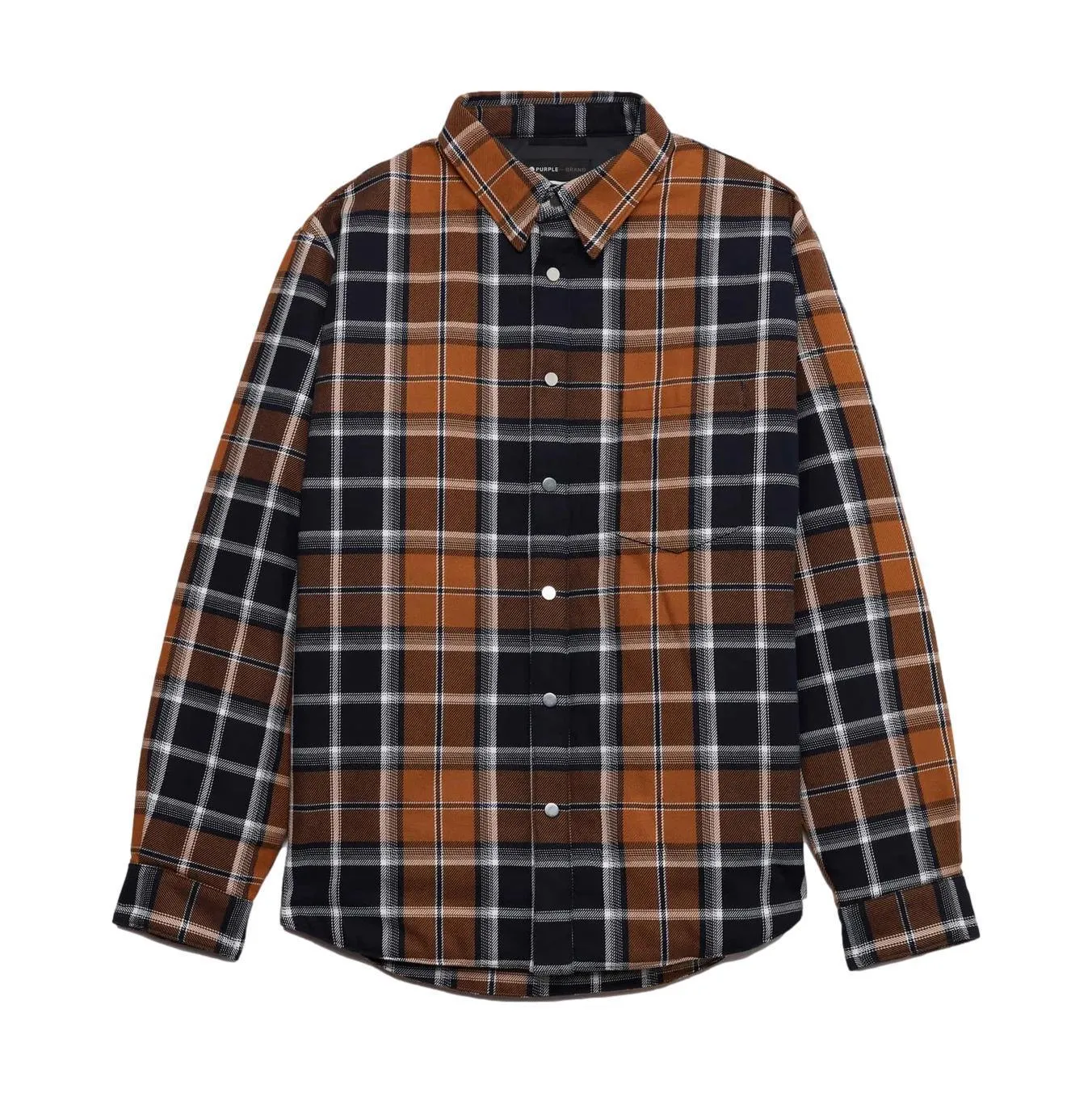 PURPLE BRAND P323 GOLD PLAID DOWN SHIRT