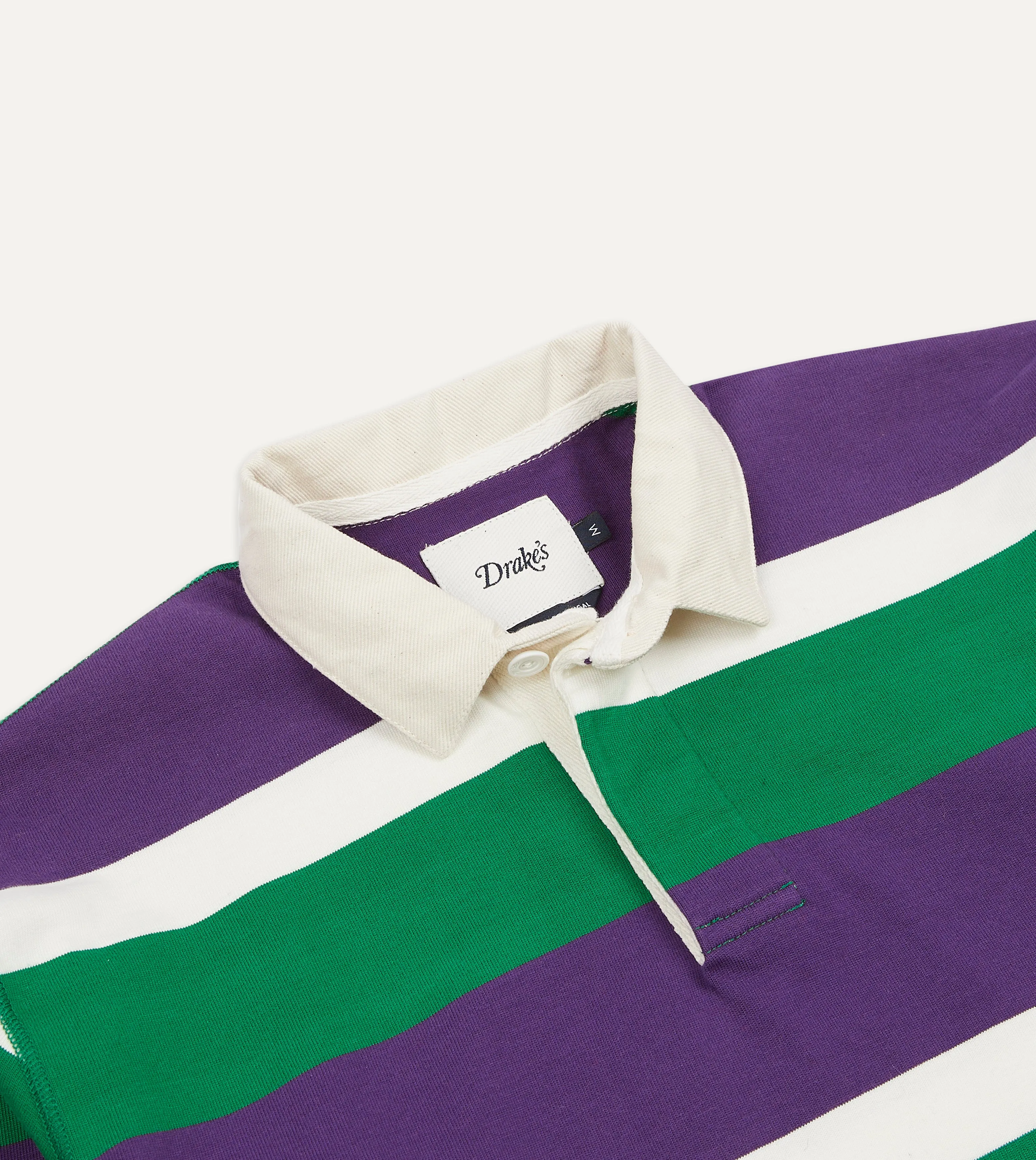 Purple, Green and White Stripe Cotton Rugby Shirt