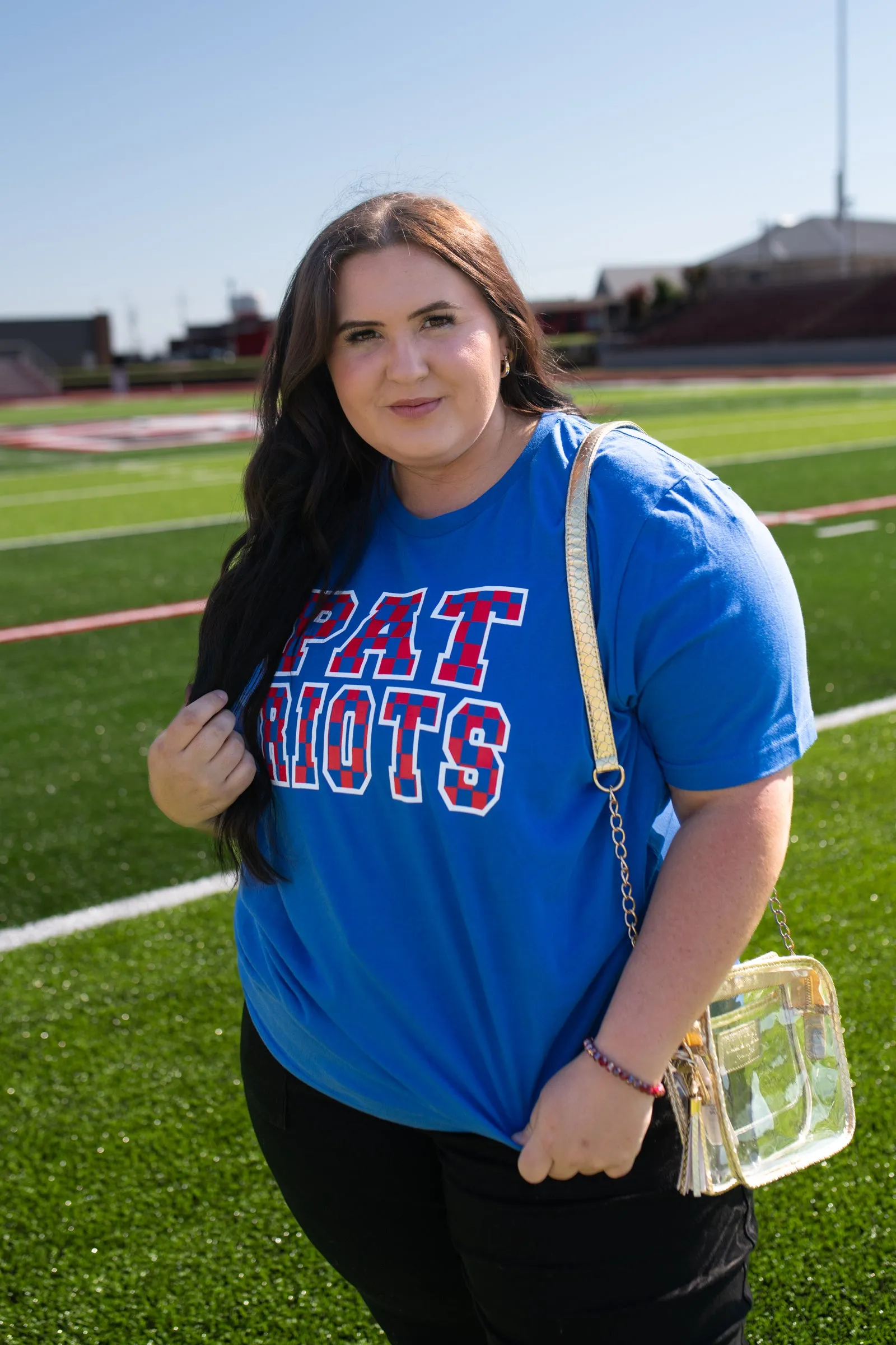 "Checkered Patriots" Red, White & Blue Graphic Tee