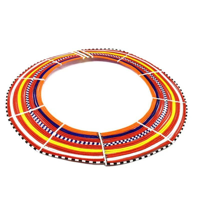 Red Multi-Color Maasai Collar 08 | Handmade in Tanzania