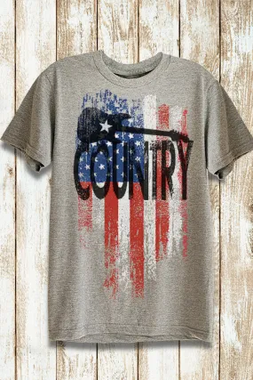 Red White & Blue American Flag Country T-Shirt for Women or Men