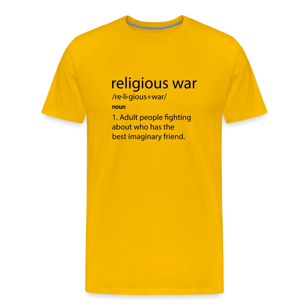 Religious War - The Imaginary Friend Debate" Premium T-Shirt Light