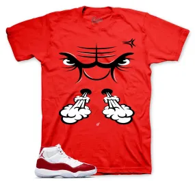 Retro 11 Varsity Red Shirt - Raging Face - Red