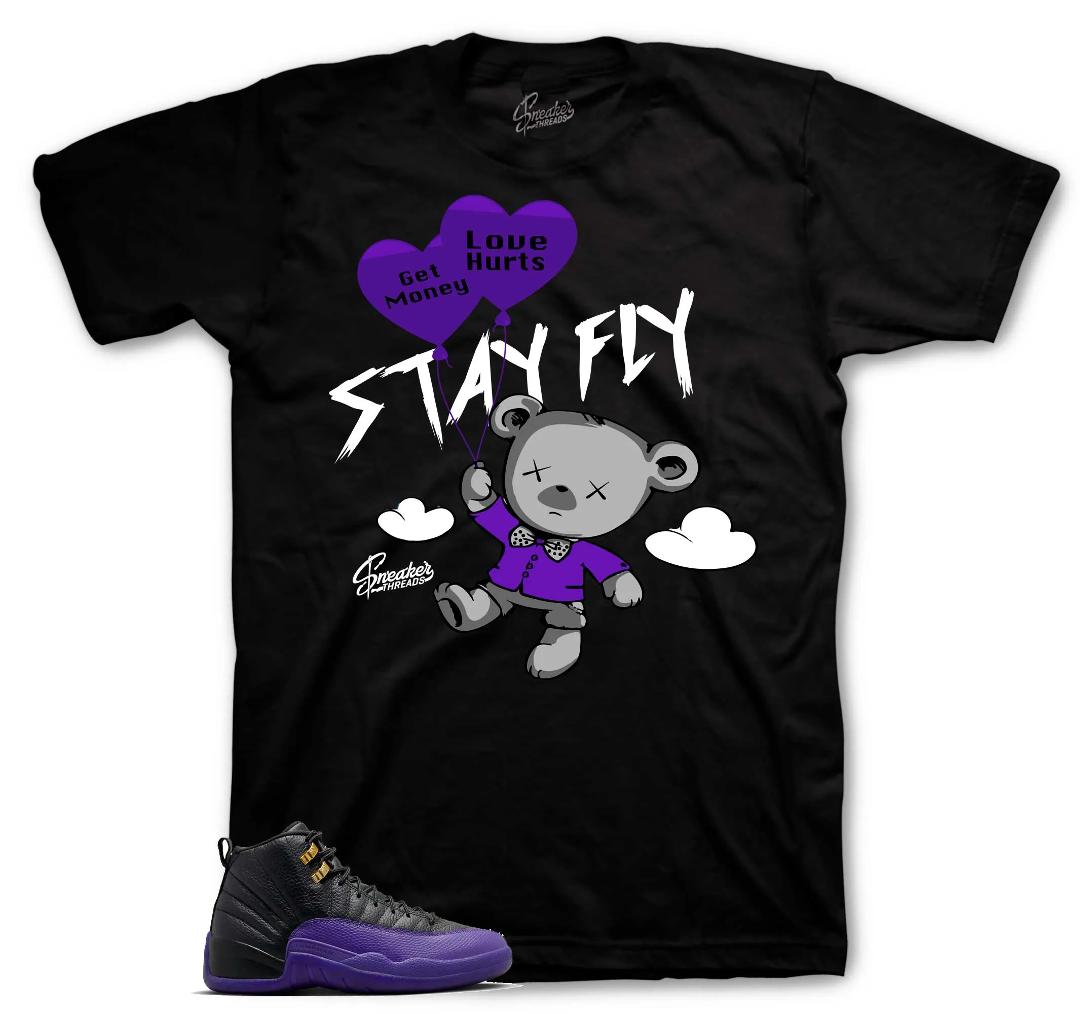 Retro 12 Field Purple Money Over Love Shirt