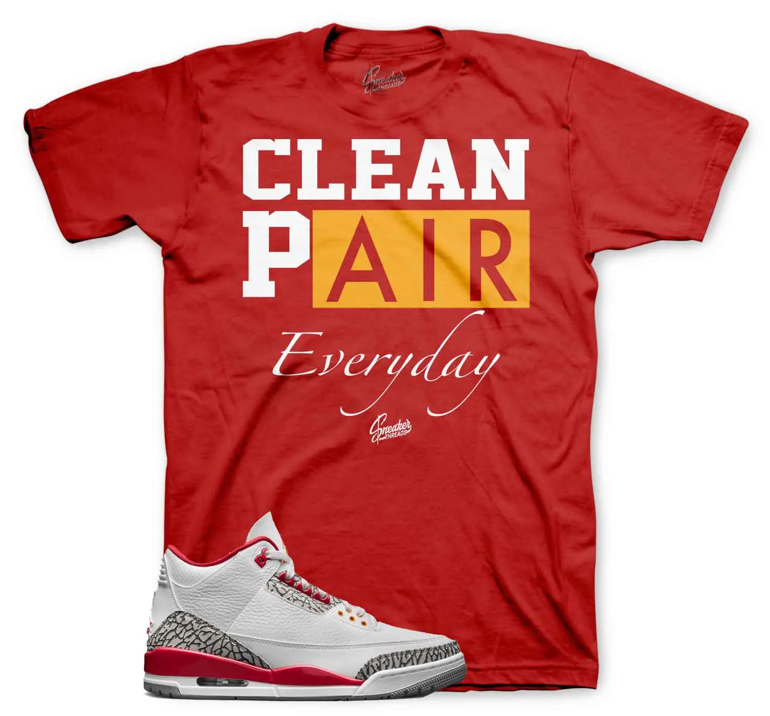 Retro 3 Cardinal Red Clean Pair Shirt