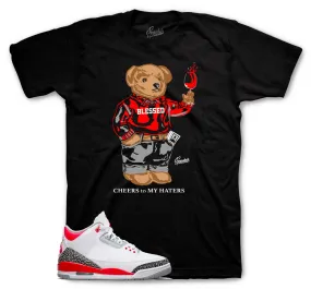 Retro 3 Fire Red Cheers Bear Shirt