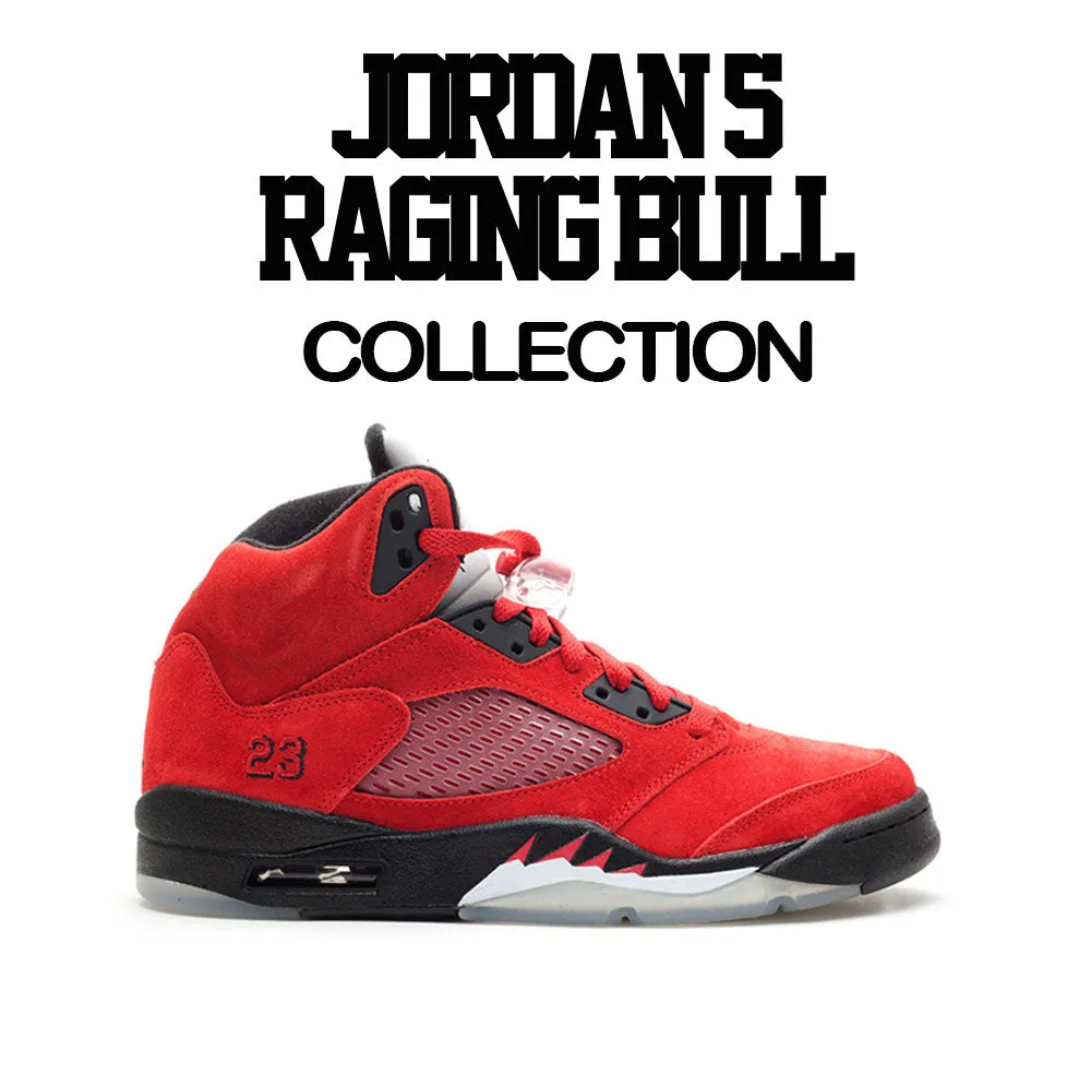 Retro 5 Raging Bull Shirt - Self Made - Red