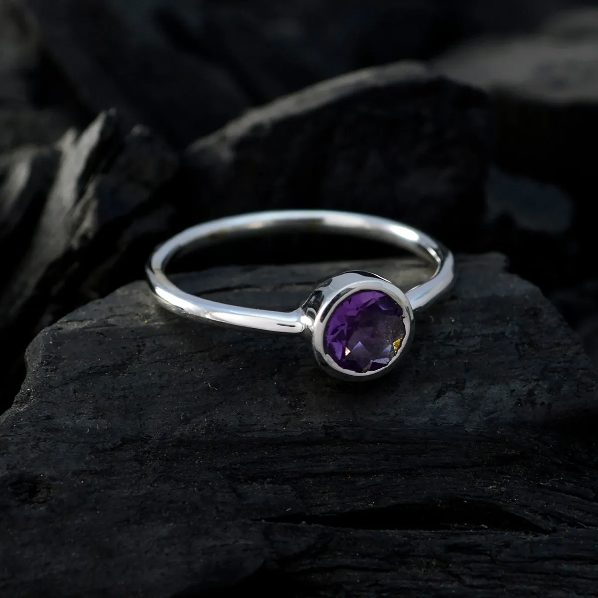 Riyo Drop-Dead Gems Amethyst Solid Silver Rings Body Jewelry Source