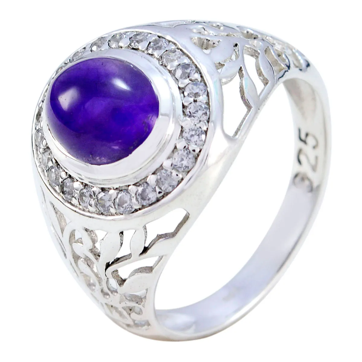 Riyo Fair Gem Amethyst 925 Sterling Silver Ring Gift For Handmade