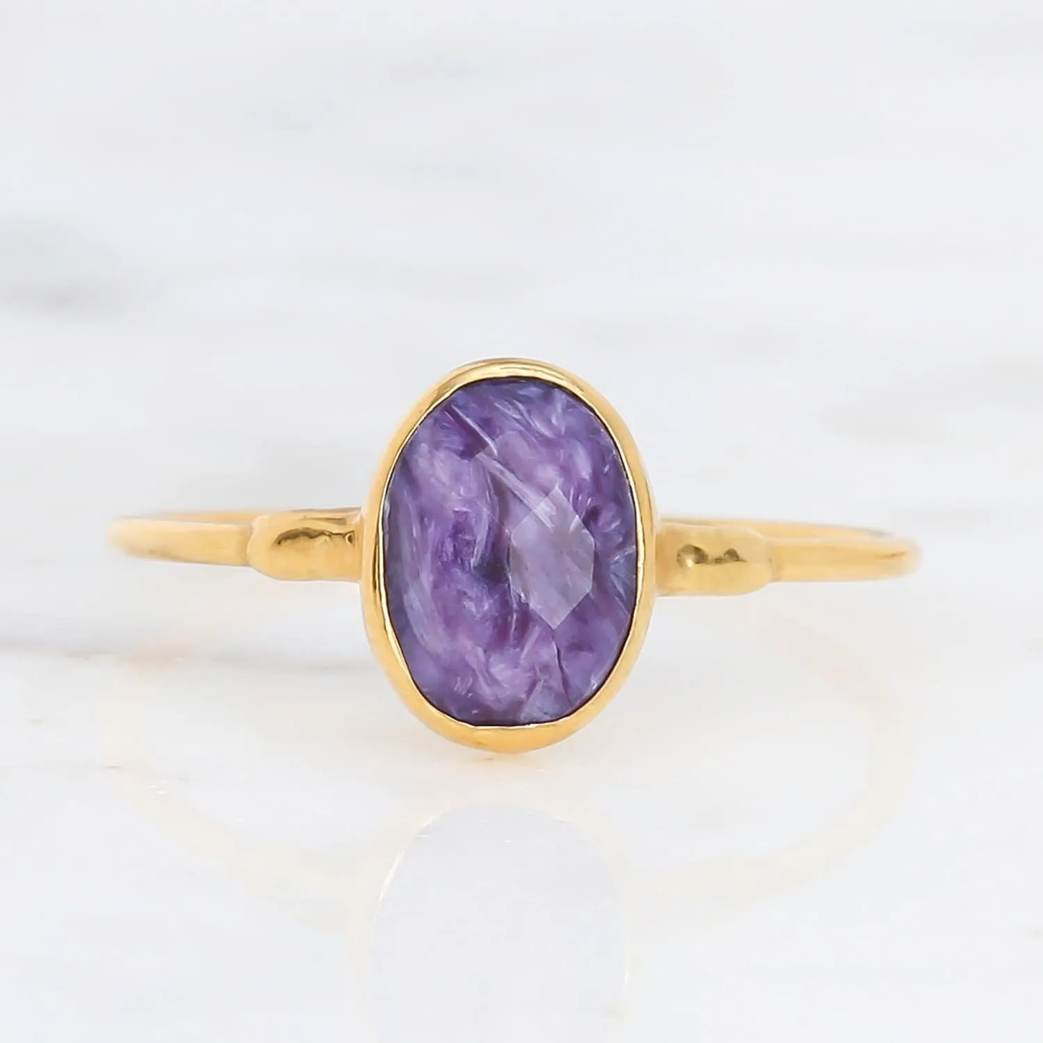 Rosecut Charoite Ring