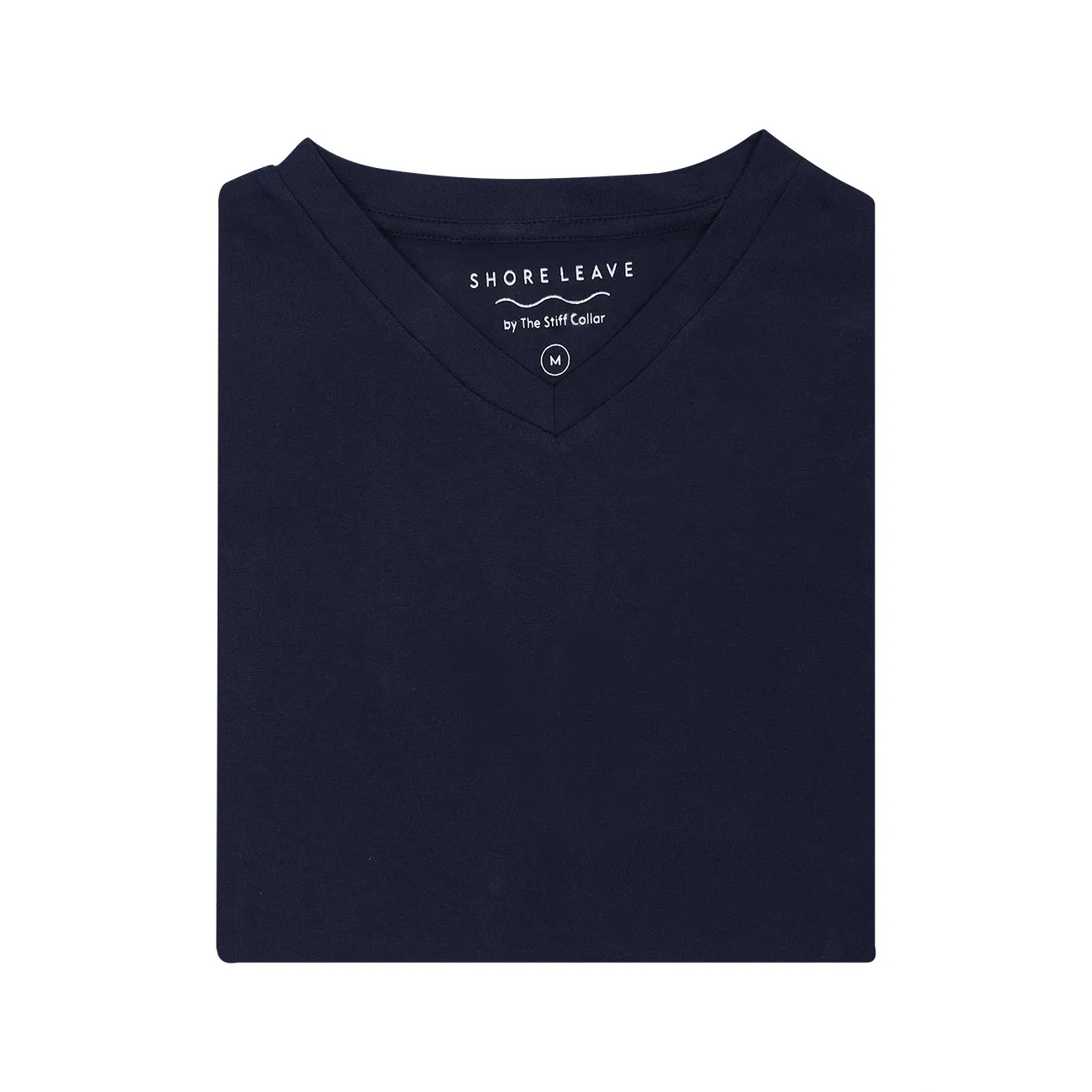 Shore Leave Midnight Navy V-Neck Premium Cotton T-shirt