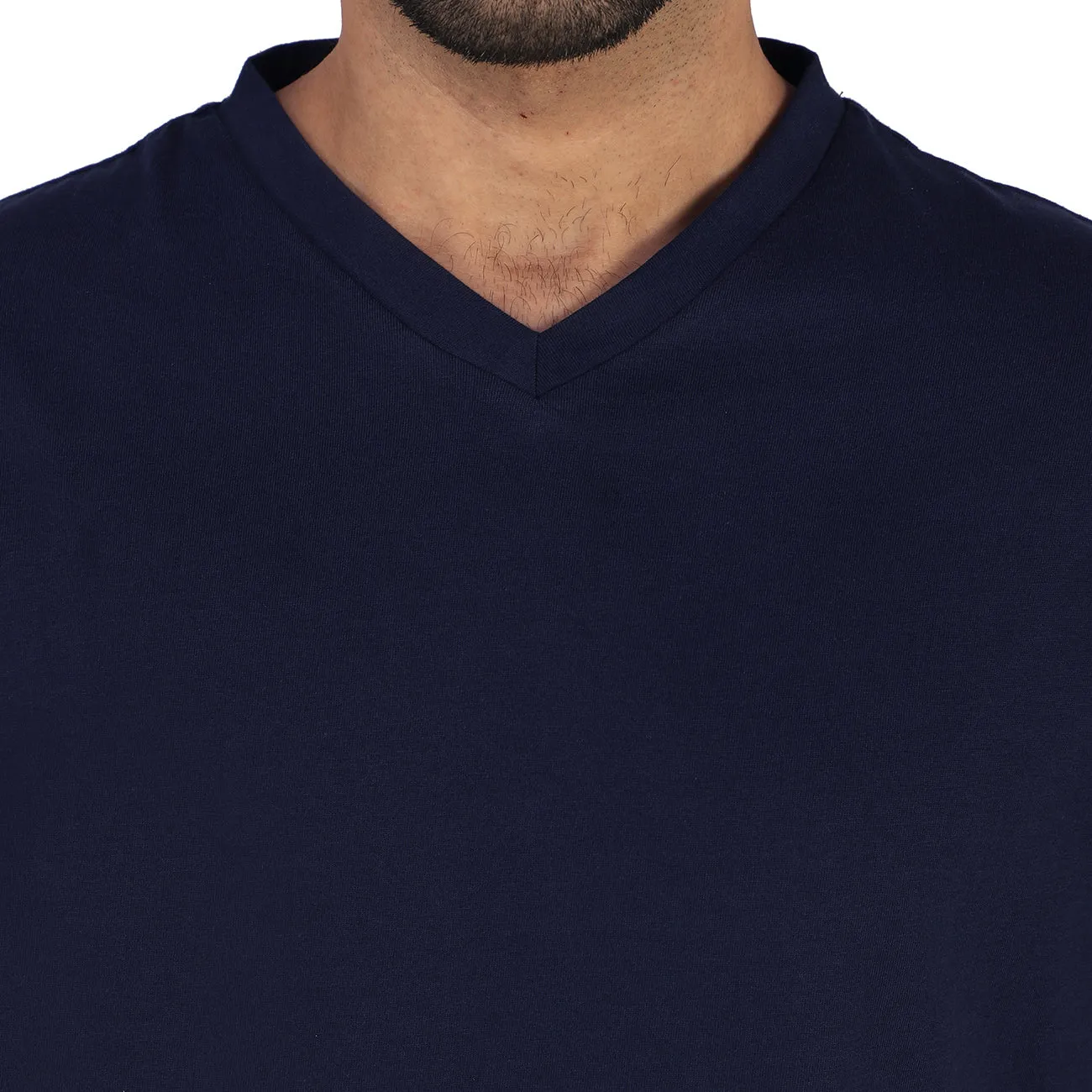 Shore Leave Midnight Navy V-Neck Premium Cotton T-shirt