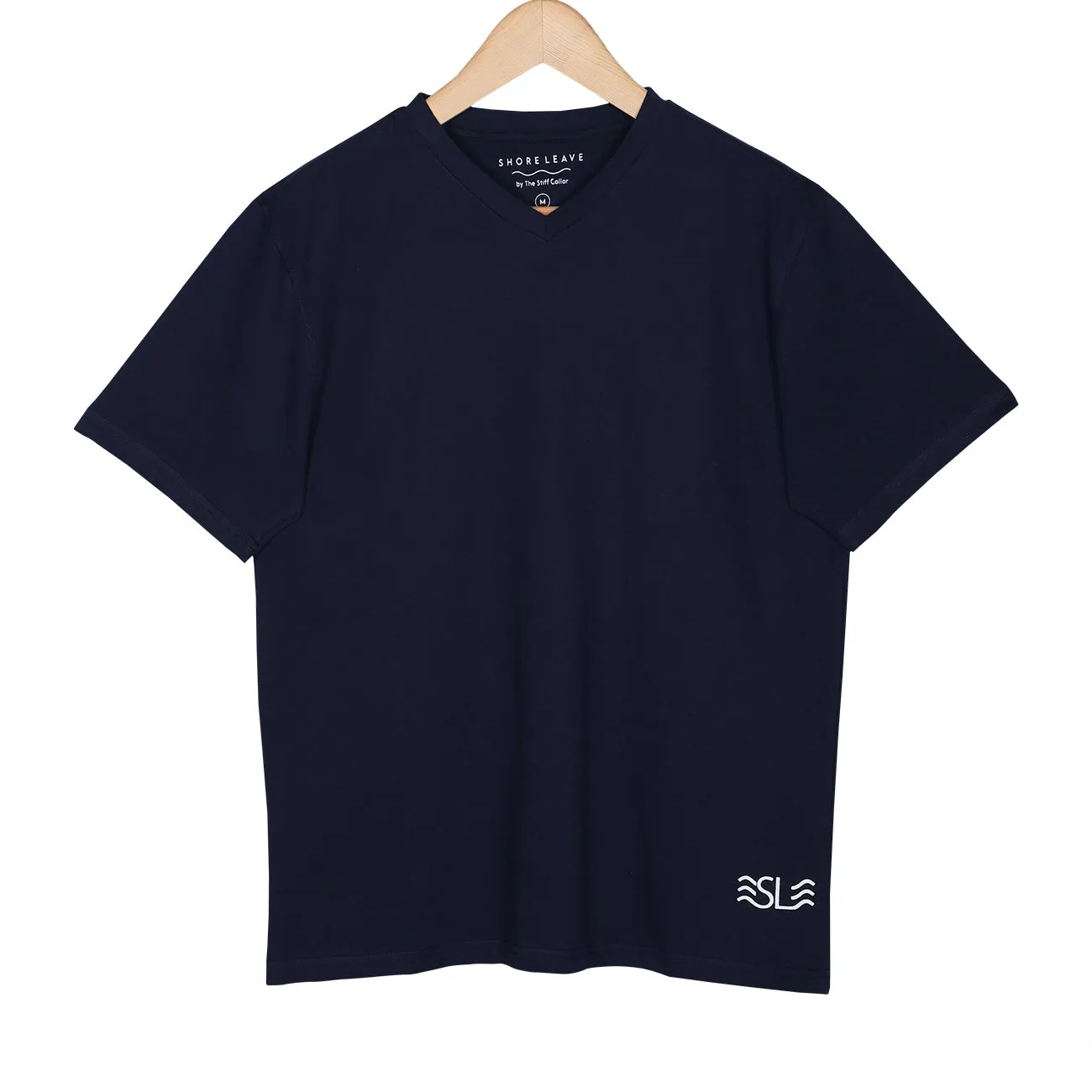 Shore Leave Midnight Navy V-Neck Premium Cotton T-shirt