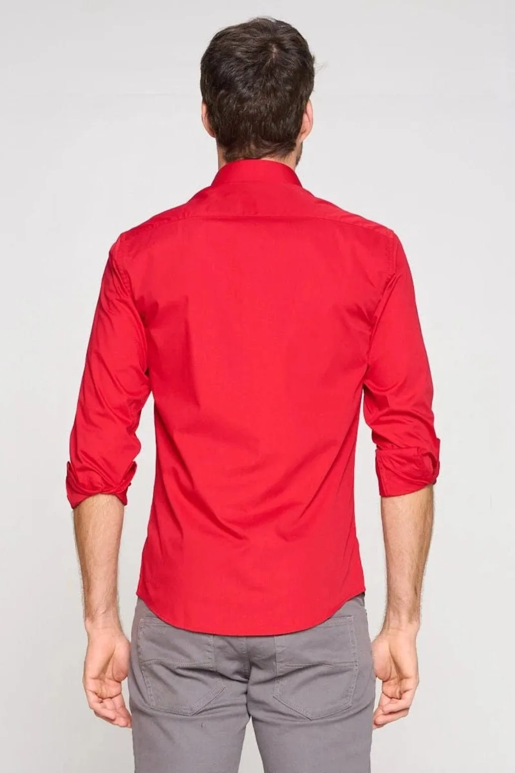 Show Off Long Sleeve Cuban Shirt - Red