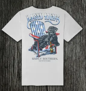 Simply Southern Raised Right Lab Patriotic Tee