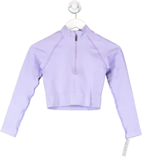 T/ALA Purple Long Sleeve 3/4 Zip Top UK S