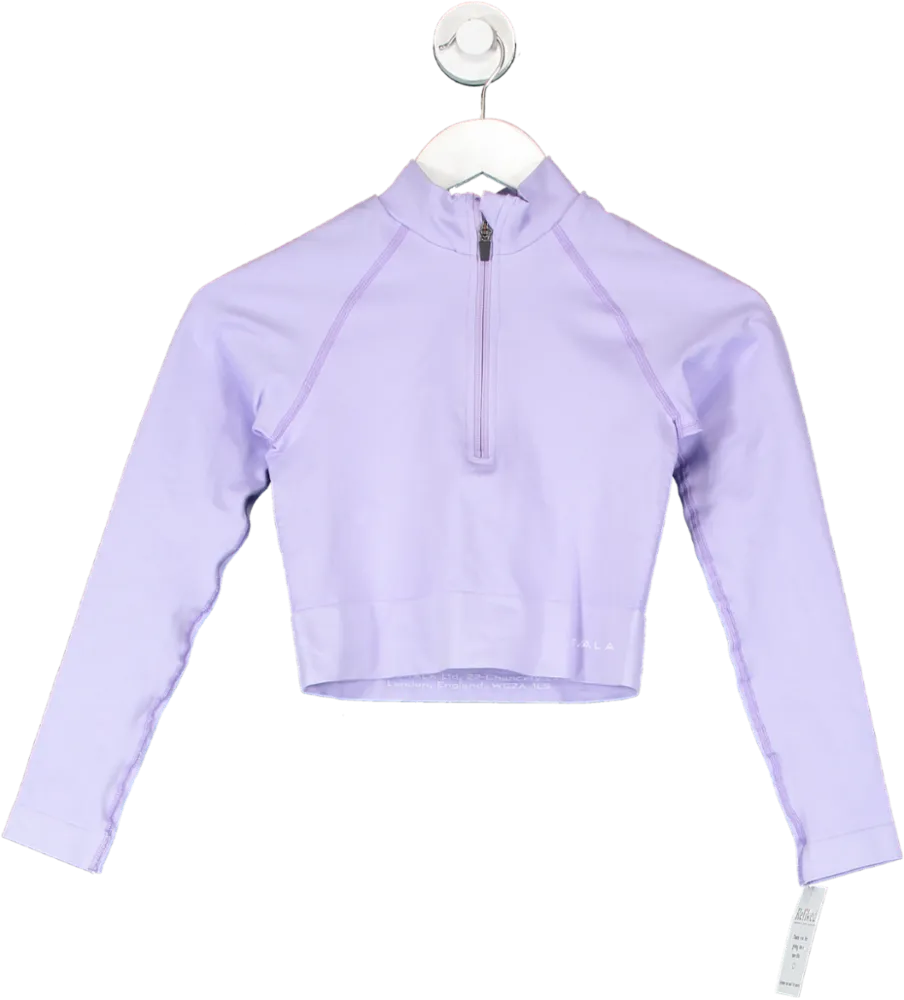 T/ALA Purple Long Sleeve 3/4 Zip Top UK S