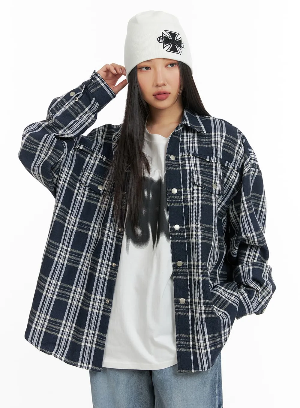 Unisex Plaid Flannel Shirt CM418