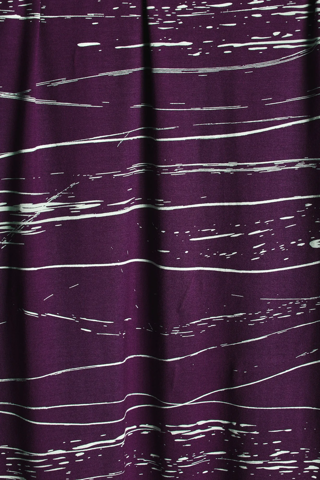 Viscose Stretch Jersey in Stray Lines Plum