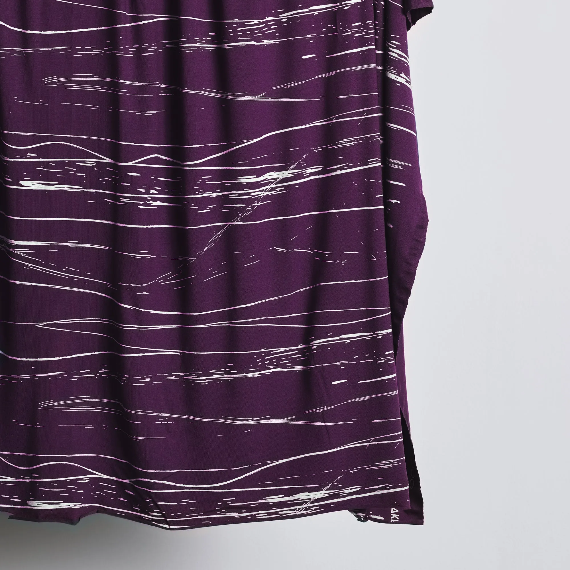 Viscose Stretch Jersey in Stray Lines Plum