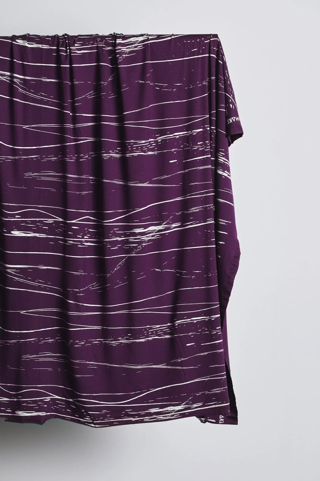 Viscose Stretch Jersey in Stray Lines Plum