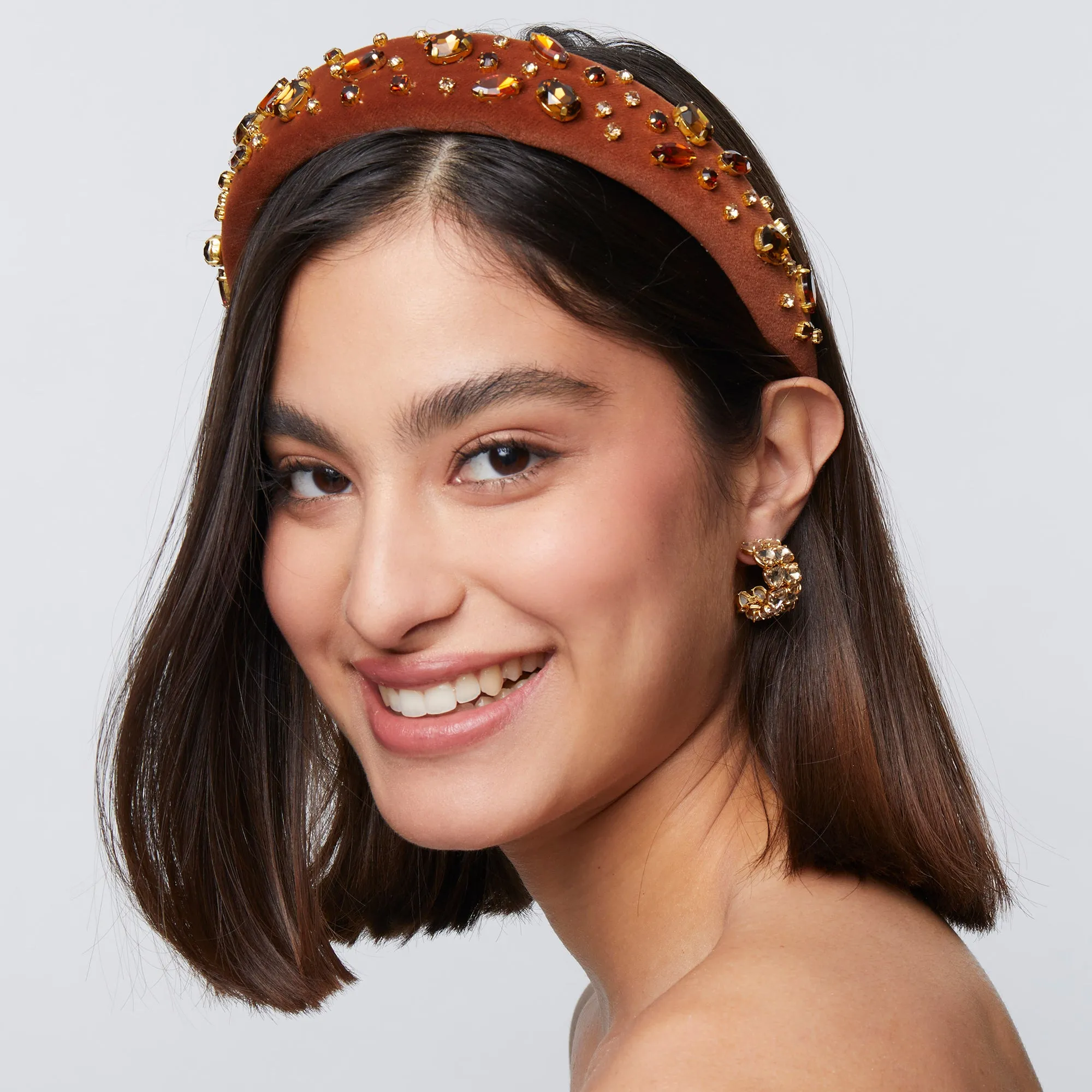 WALNUT CRYSTAL EMBELLISHED ALICE HEADBAND