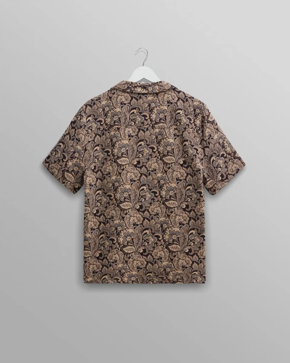 Wax L. DIDCOT SS SHIRT FLOWER JACQUARD BROWN