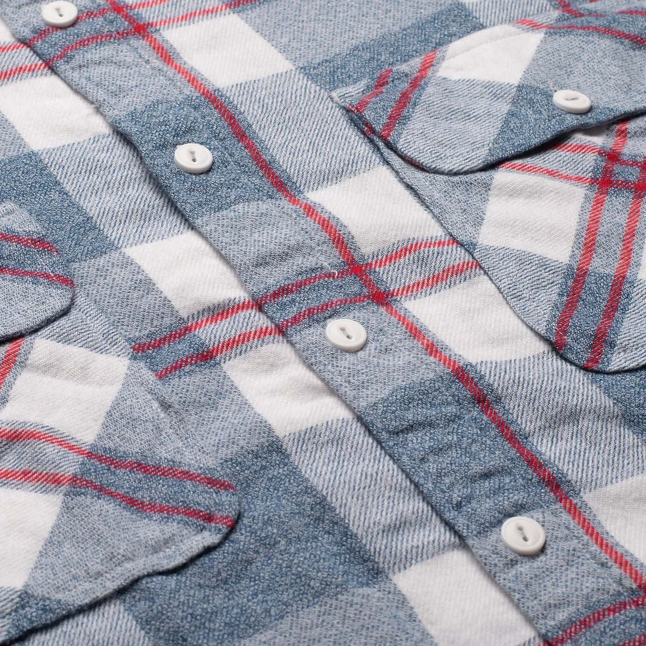 White Grey Check Enzyme Washed Shirt