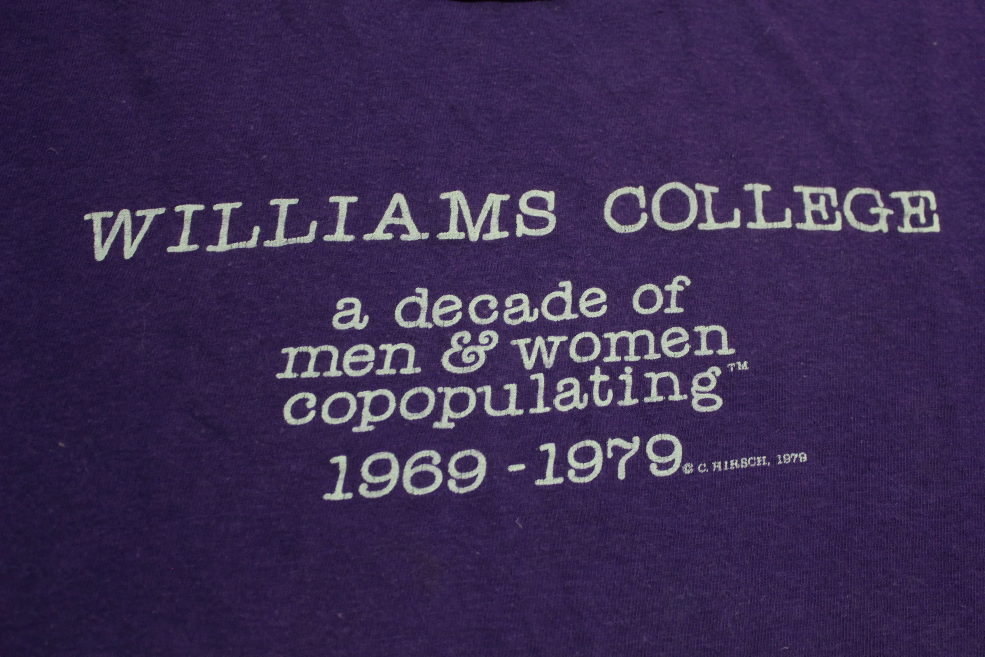 Williams College Decade of Men Women CoPopulating Vintage 1979 70's T-Shirt